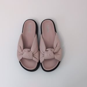 MIA Blush Pink Knotted Slide Mules